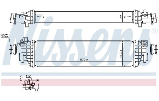 Intercooler, enfriador de aire de carga 961444 Nissens, Imagen 2