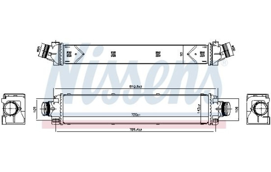 Intercooler, enfriador de aire de carga 961467 Nissens