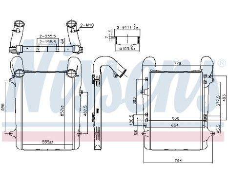 Intercooler, enfriador de aire de carga 961579 Nissens