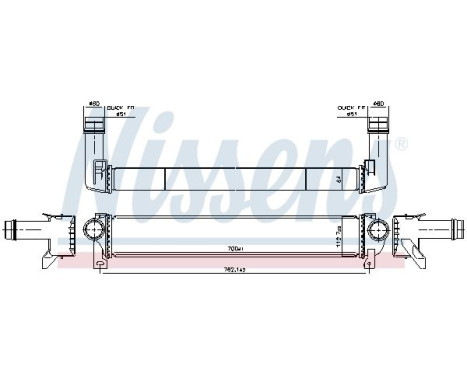 Intercooler, enfriador de aire de carga 961599 Nissens