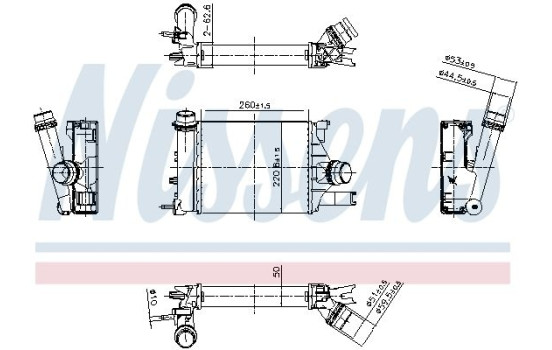 Intercooler, enfriador de aire de carga 961633 Nissens, Imagen 5
