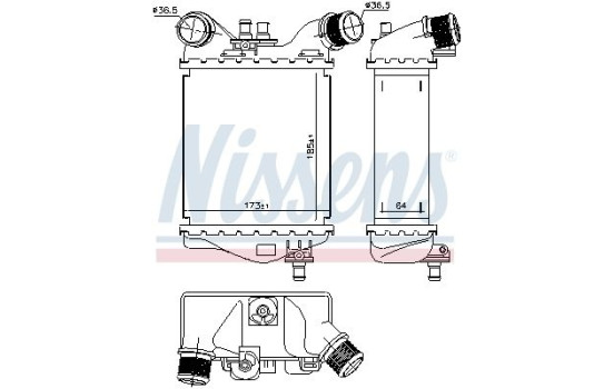 Intercooler, enfriador de aire de carga 96168 Nissens, Imagen 2