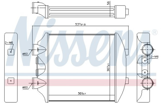 Intercooler, enfriador de aire de carga 96405 Nissens, Imagen 2