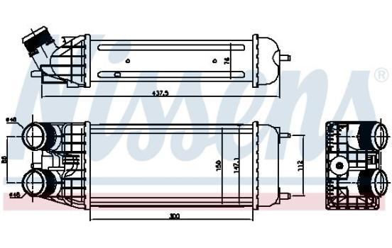 Intercooler, intercooler 96509 Nissens