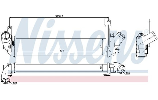 Intercooler, intercooler 96563 Nissens, Imagen 2