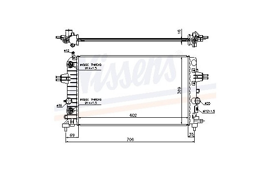 Enfriador, refrigeración del motor 630702 Nissens