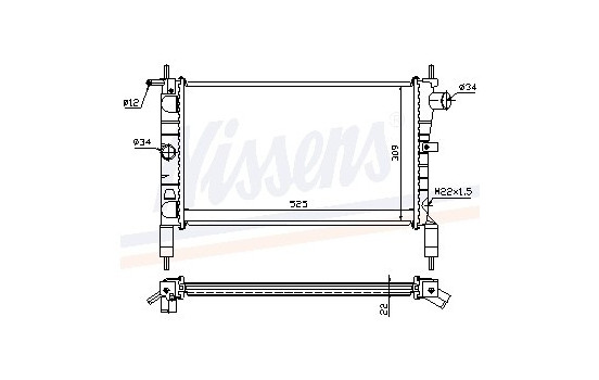 Enfriador, refrigeración del motor 632761 Nissens