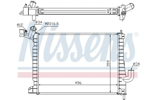 Enfriador, refrigeración del motor - Original 63019A Nissens, Imagen 2