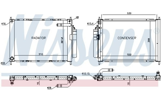 Módulo de refrigeración 68747 Nissens