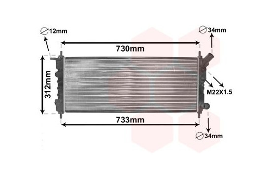Radiador de gasolina 1.0/1.2 con aire acondicionado 37002263 International Radiators, Imagen 2