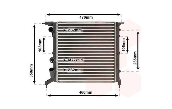 Radiador de gasolina 1.2 350x378 MT sin aire acondicionado 43002121 International Radiators, Imagen 2