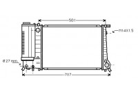 RADIADOR GASOLINA 520 MT con AIRE ACONDICIONADO 90-92 06002090 International Radiators