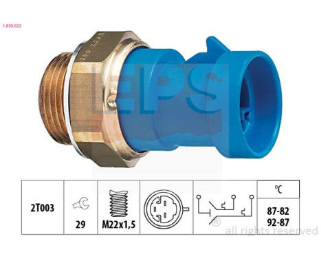 Interruptor de temperatura, ventilador del radiador 1.850.622 EPS Facet