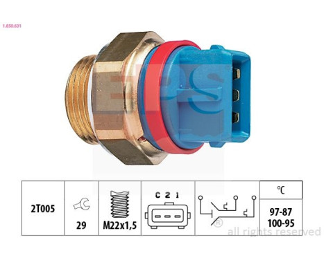 Interruptor de temperatura, ventilador del radiador 1.850.631 EPS Facet