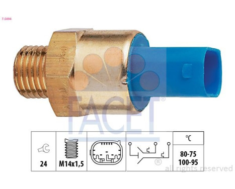 Interruptor de temperatura, ventilador del radiador 7.5694 Facet