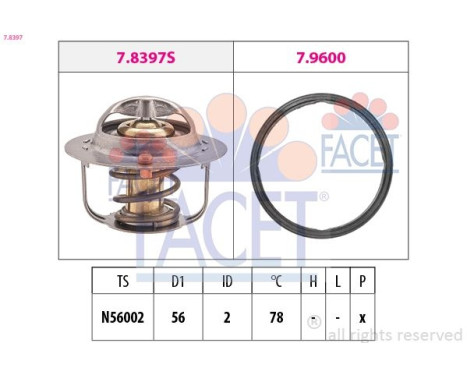 Termostato, refrigerante 7.8397 Facet