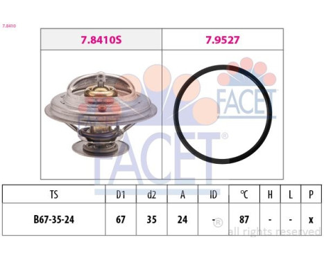 Termostato, refrigerante 7.8410 Facet