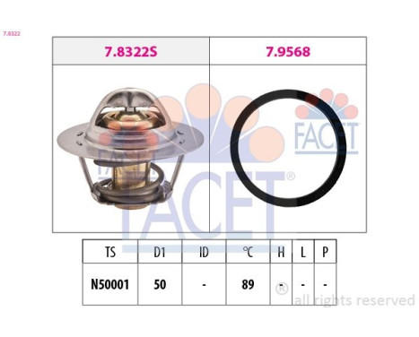 Termostato, refrigerante 7.8322 Facet