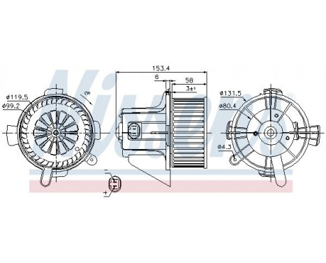 Moteur électrique, pulseur d'air habitacle 87090 Nissens, Image 3