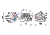 Moteur électrique, pulseur d'air habitacle FT8450 Ava Quality Cooling