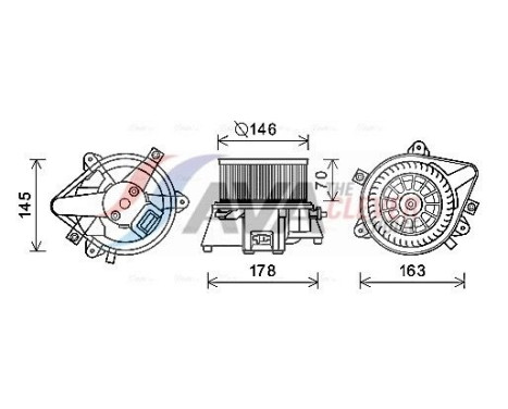 Moteur électrique, pulseur d'air habitacle FT8450 Ava Quality Cooling