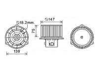 Moteur électrique, pulseur d'air habitacle HY8413 Ava Quality Cooling