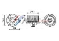 Moteur électrique, pulseur d'air habitacle KA8235 Ava Quality Cooling