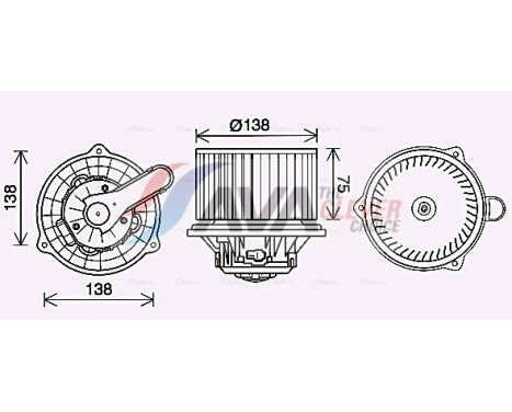 Moteur électrique, pulseur d'air habitacle KA8288 Ava Quality Cooling