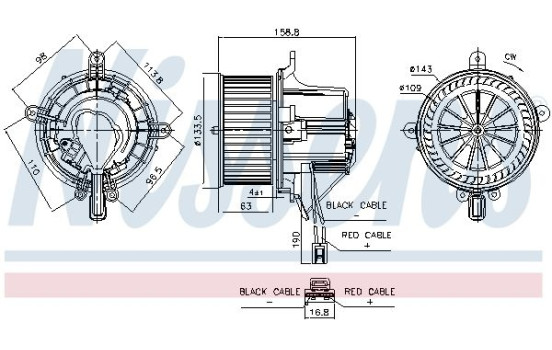 Pulseur d'air habitacle 87760 Nissens