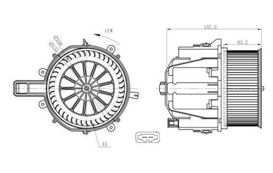 Ventilateur de chauffage 34285 NRF, Image 2