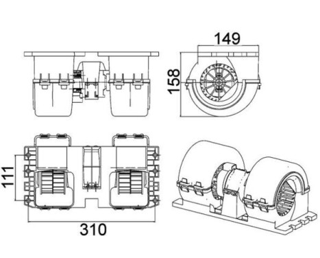 Ventilateur de chauffage AB 145 000P Mahle, Image 4