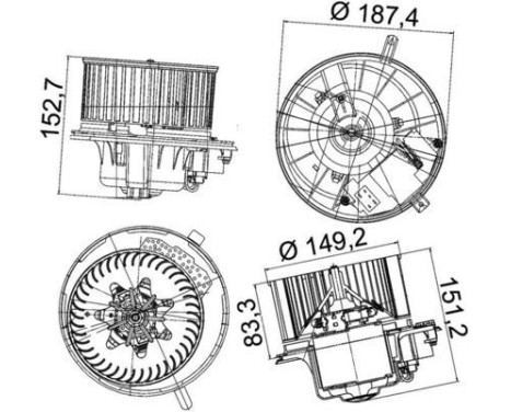 Ventilateur de chauffage AB 149 000P Mahle, Image 3