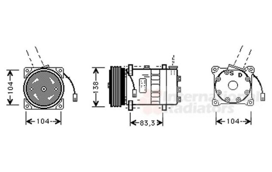 COMPRESSEUR AIRCO 1.7i / 1.8i / 2.0i 8V, Image 2