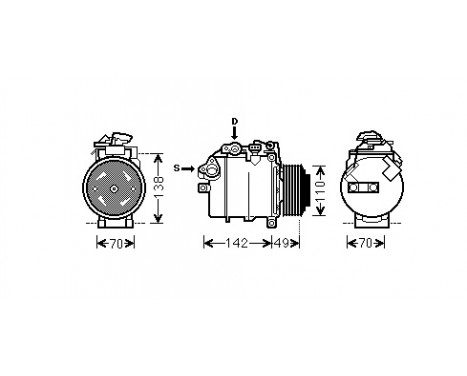 Compresseur, climatisation E81/2/7/8/9 TD 08-, Image 2