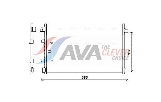 Condenseur, climatisation DNA5281 Ava Quality Cooling, Image 2