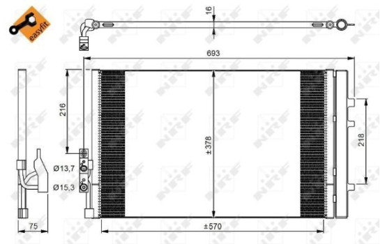 Condenseur, climatisation EASY FIT 350036 NRF