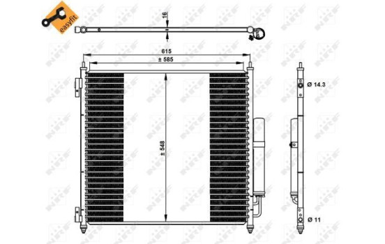 Condenseur, climatisation EASY FIT 350336 NRF