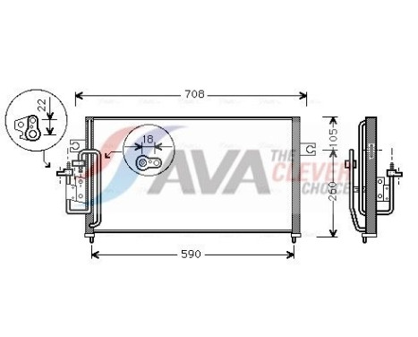 Condenseur, climatisation HY5059 Ava Quality Cooling