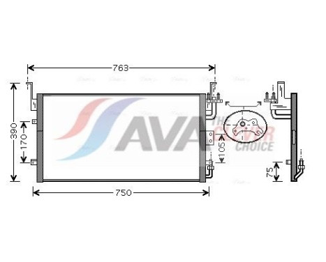 Condenseur, climatisation HY5083 Ava Quality Cooling
