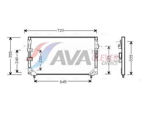 Condenseur, climatisation TO5225 Ava Quality Cooling