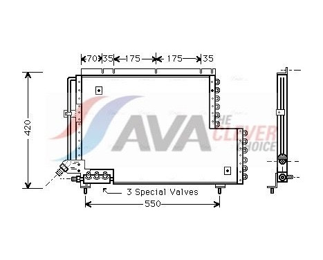 Condenseur, climatisation VO5081 Ava Quality Cooling