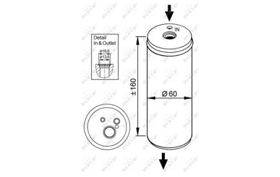 Filtre déshydratant, climatisation 33296 NRF