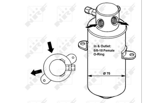 Filtre déshydratant, climatisation EASY FIT 33165 NRF, Image 5