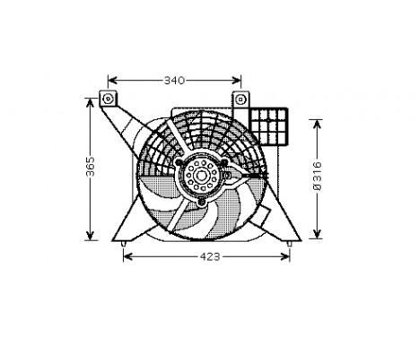 Ventilateur, refroidissement du moteur 0950747 International Radiators, Image 2