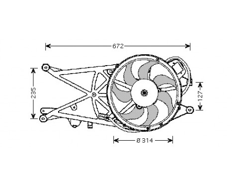 Ventilateur, refroidissement du moteur 3781751 International Radiators