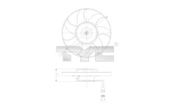 Ventilateur, refroidissement du moteur 837-0025 TYC