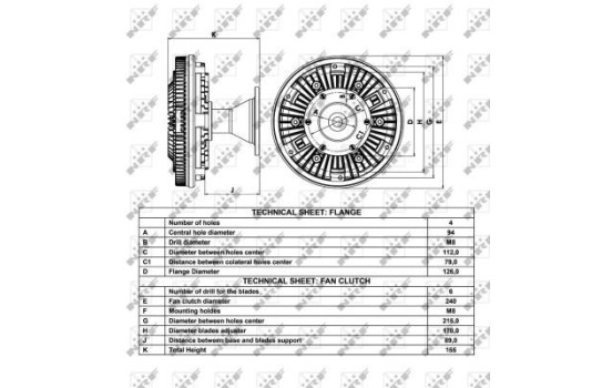 Embrayage, ventilateur de radiateur 49050 NRF