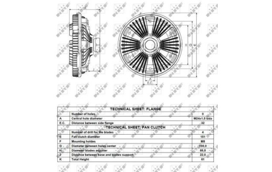 Embrayage, ventilateur de radiateur 49124 NRF
