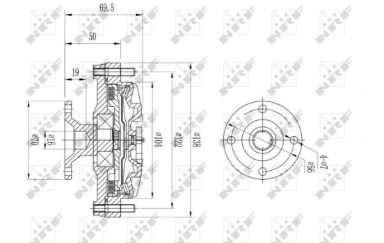 Embrayage, ventilateur de radiateur 49614 NRF