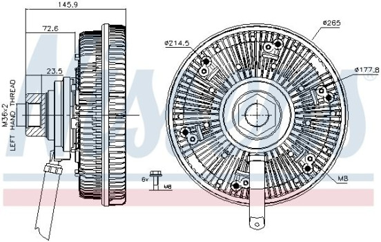 Embrayage, ventilateur de radiateur 86267 Nissens, Image 6